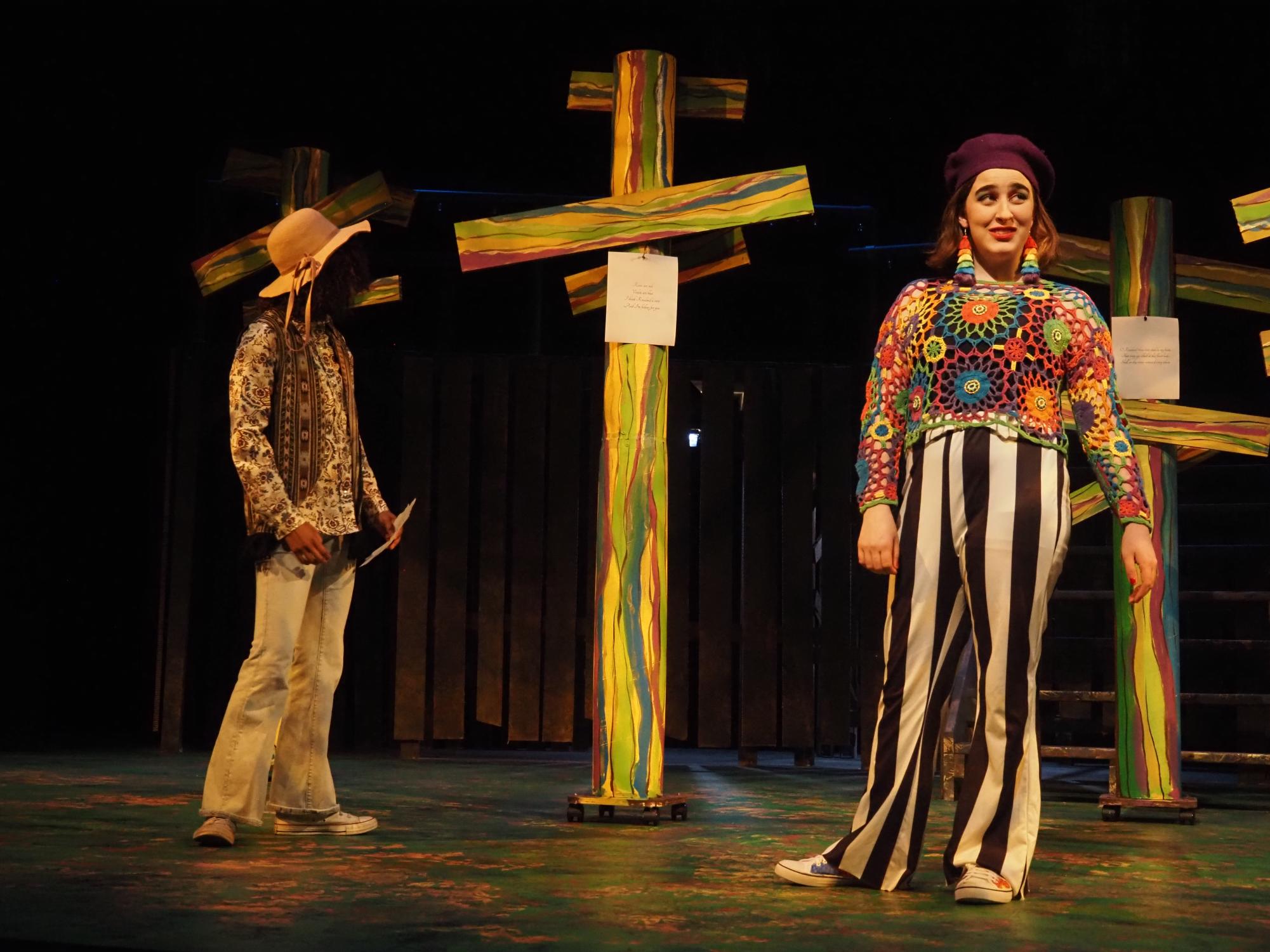 Hannah Barisonzi '26's character Touchstone embodied the spirit of the 70s throughout the show.