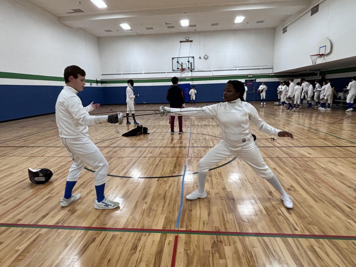 Coley and Chizoro Nwokocha '25 practicing and working on their lunging skills.  